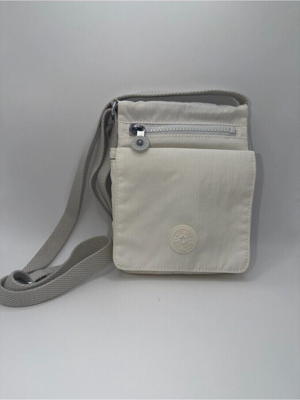 Kipling Cream Compact Messenger Crossbody Bag for Men